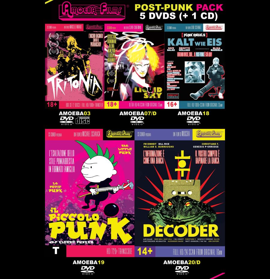 Tritonia + Liquid Sky + Decoder + Punk Angels + Il piccolo punk: Post Punk Pack Amoeba films 5 DVD + 1 CD